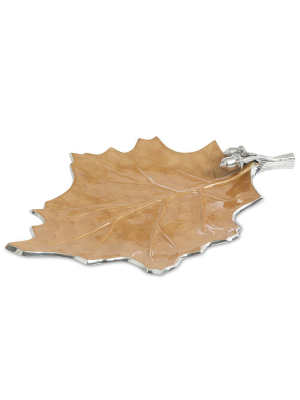 Julia Knight Oak Leaf 18" Platter In Toffee