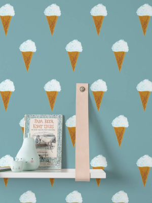 Ice Cream Kids Wallpaper In Petrol By Kek Amsterdam