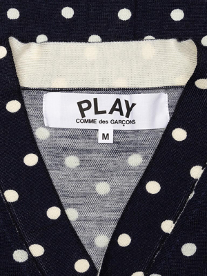 Comme Des Garcons Play Polka Dot Cardigan Black Heart - Navy