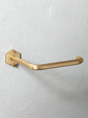 Hex Brass Wall Mounted Toilet Paper Holder