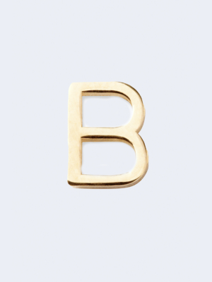 "b" Alphabet Letter Stud Earrings In Yellow Gold