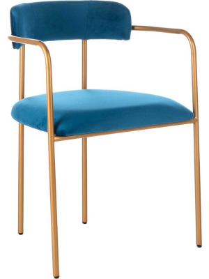 Callahan Side Chair Navy/gold (set Of 2)