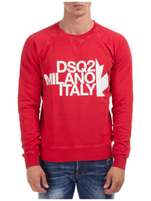 Dsquared2 Milano Italy Printed Crewneck Sweatshirt