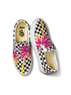 Customs Palm Tree Checkerboard Creator Slip-on