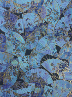 Sample Fanfare Wallpaper In Blue From The Belvoir Collection By Matthew Williamson