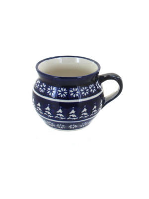 Blue Rose Polish Pottery Winter Nights Bell Shaped Mug