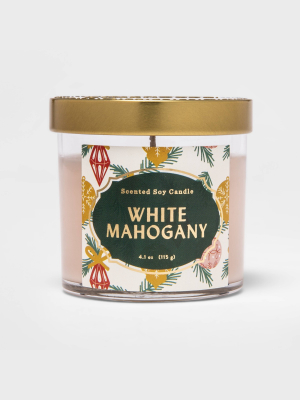 4.1oz Lidded Glass Jar Candle White Mahogany - Opalhouse™