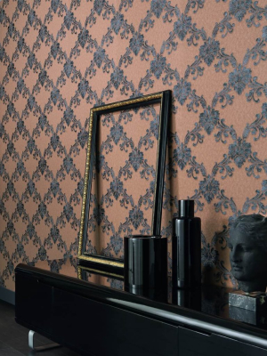 Etienne Ornamental Trellis Wallpaper In Brown Design By Bd Wall