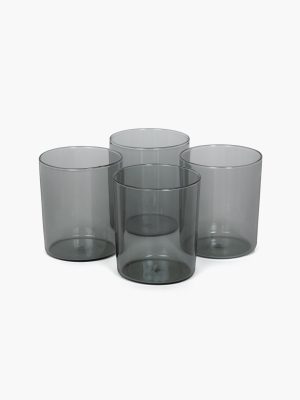 Smoke Glass Cups - Set Of 4