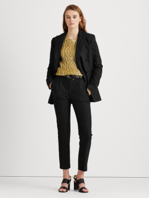 Wool Twill Skinny Ankle Pant
