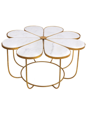 Candelabra Home Flower Marble Cocktail Table