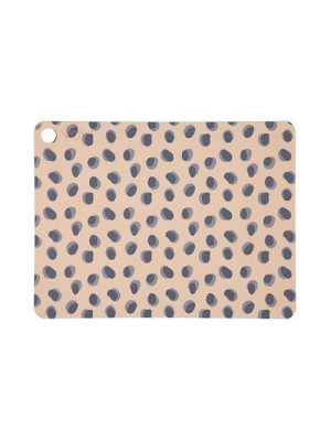 Pack Of 2 Placemat Leopard Dots In Camel