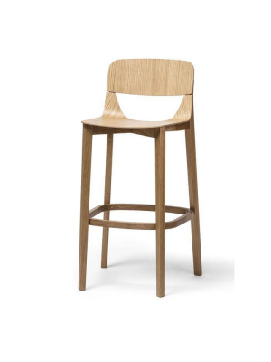 Leaf Bentwood Stool With Back By Ton