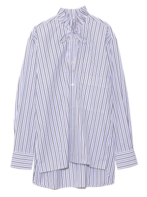 Long Sleeve Shirt In Sea Blue Stripe/blue Baltic