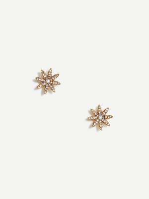 Floral Crystal Stud Earrings