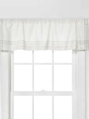 15"x54" Stiped Border Window Valance Cream/gray - Threshold™