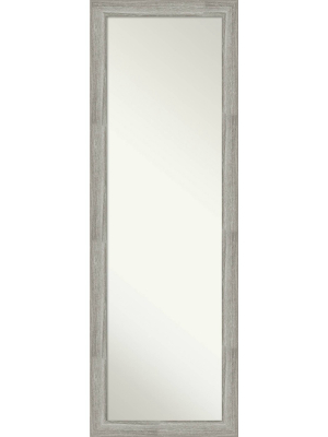 18"x 52" Dove Graywash Framed On The Door Mirror - Amanti Art