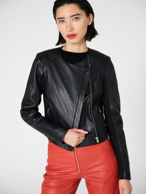 Dali Smooth Leather Jacket Black