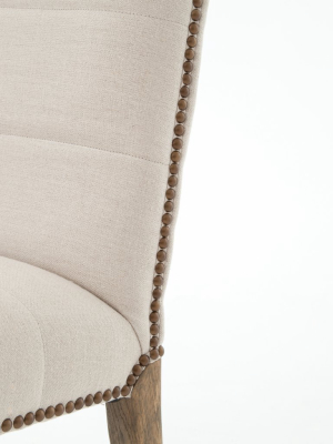 Nate Dining Chair In Dark Linen