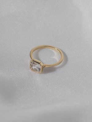 Asscher Diamond Bezel Ring