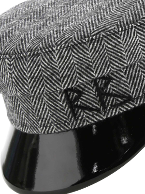 Ruslan Baginskiy Logo Embroidered Herringbone Baker Boy Hat