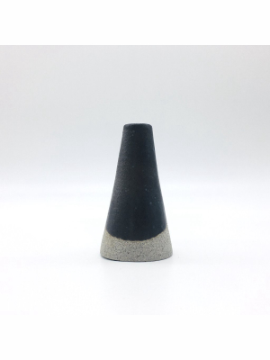 Mudra Vase | 2.5" X 4" | Greystone/matte Black