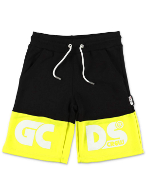 Gcds Kids Logo Printed Two-tone Shorts