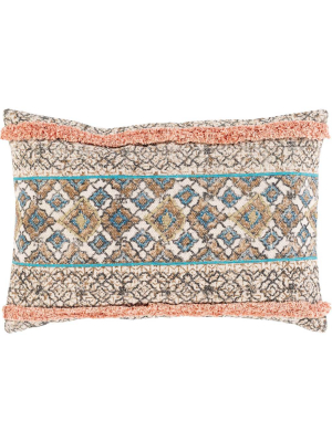 Danielle Pillow Beige/coral/dark Blue