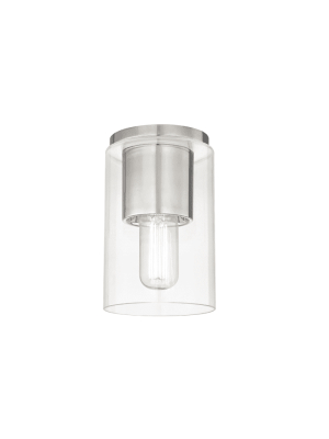 Lula 1 Light Flush Mount - Polished Nickel