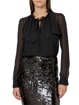 See By Chloé Ruffled Semi-sheer Blouse