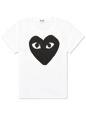 Comme Des Garcons Play Kid's Heart T-shirt - White/black