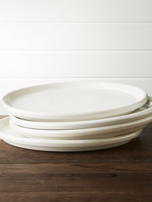 Set Of 4 Farmhouse White Dinner Plate