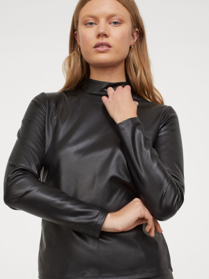 Faux Leather Top