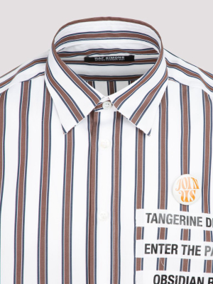 Raf Simons Text Detail Striped Shirt