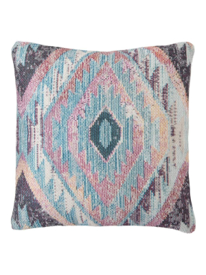 Jaipur Groove By Nikki Chu Indoor/outdoor Pillow - Tribal Blue/multicolor
