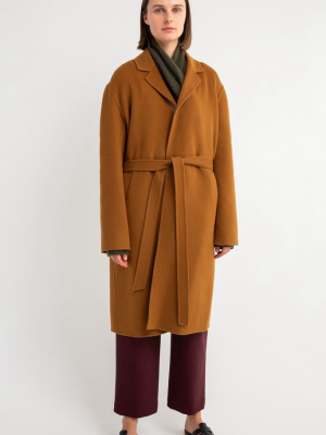 Belted Camel Coat