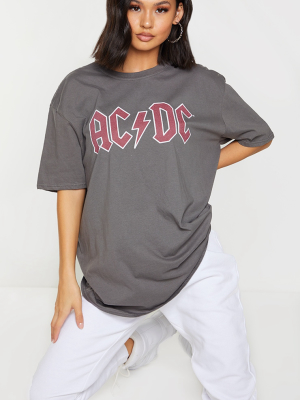 Charcoal Acdc Printed T Shirt