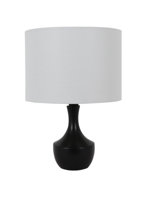 15" Bordella Table Lamp Satin Black - Decor Therapy