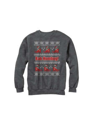 Men's Grumpy Cat Ugly Christmas Bah Humbug Sweatshirt