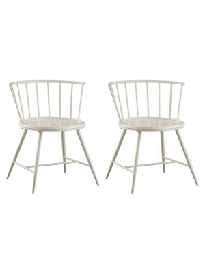 Set Of 2 Norfolk Low Windor Dining Chair Wood/white - Homelegance