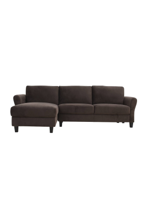 Wilson 3 Seat Sectional Sofa With Curved Arms Coffee - Lifestyle Solutions