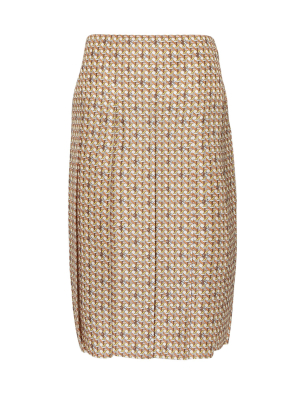 Tory Burch Carmine Basket-weave Printed Skirt