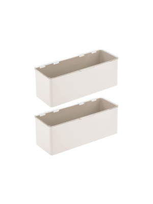 Mdesign Plastic Kitchen Pantry Food Storage Bin Box, 2 Pack