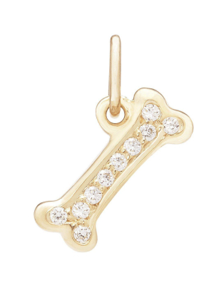 Dog Bone Mini Charm Pavé Diamonds