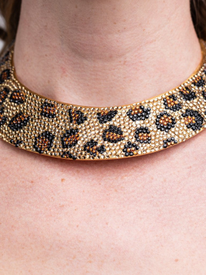 Jet & Topaz Pave Collar Necklace