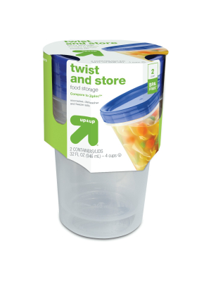 Twist And Store Large Round Food Storage Container - 2ct/32 Fl Oz - Up&up™