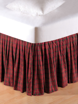 C&f Home Green & Burgundy Plaid Bed Skirt