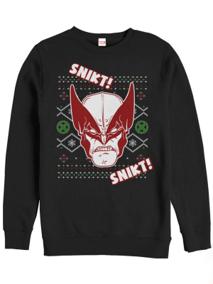 Men's Marvel Ugly Christmas X-men Wolverine Snikt Sweatshirt