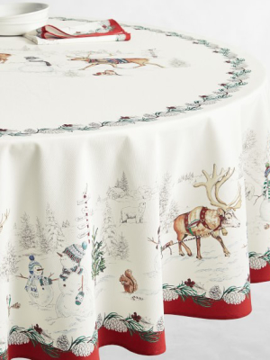 Snowman Round Tablecloth