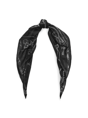 Graphic-print Cotton Headscarf